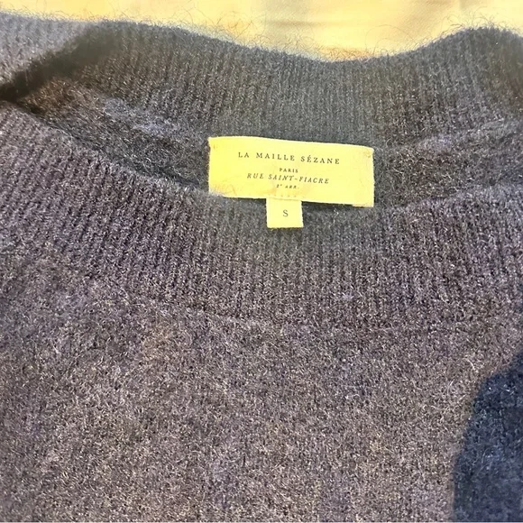 Sezane Navy Sweater with Button Detail - Picture 4 of 4